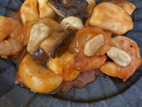 えびとエリンギのチリケチャ炒め